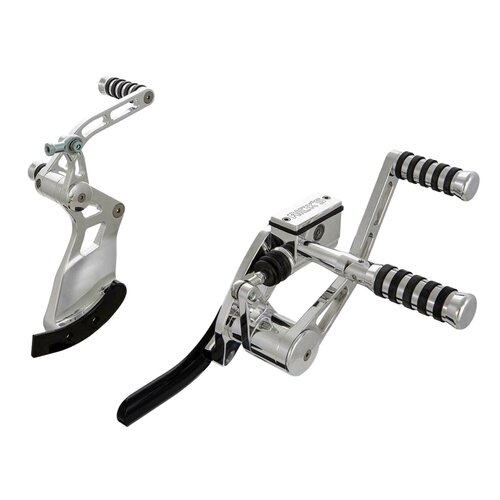 Rick's Motorcycles Fußrastenanlage +4" O-Ring Poliert Billet Aluminium