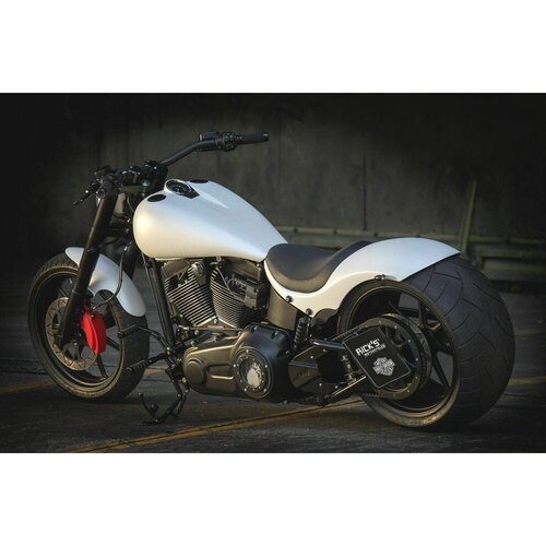 Rick's Motorcycles Forward Control Kit, Repose-pieds O-Ring Style, Position Standard, Aluminium Usiné CNC Anodisé Noir