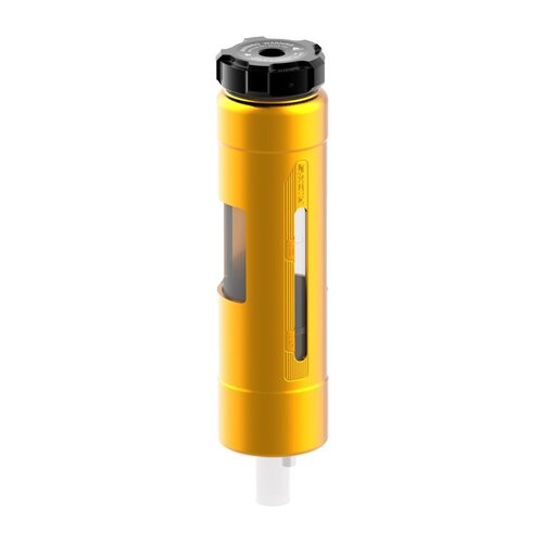 Rick's Motorcycles Coolant Reservoir Cover Kit Gold With Black Radiator Cap