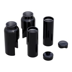 Fork Cover Kit 6-Piece Black, CNC Machined Aluminum, Gloss Black Powder Coated