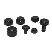 Komplettes Softail Achsabdeckungsset - Smooth Style, Schwarz Pulverbeschichtetes Aluminium