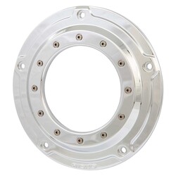 Derby Cover 'Porthole' Poli - Aluminium Billet Usiné CNC 6.4" 5 Trous avec Fenêtre Makrolon Polycarbonate