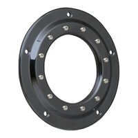 Derby Cover 'Porthole' 7.25" 5 trous en aluminium billet usiné CNC Gloss Black avec fenêtre Porthole en polycarbonate