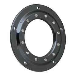 Derby Cover 'Porthole' 7.25" 5-Hole CNC Machined Billet Aluminum Gloss Black with Polycarbonate Porthole Window