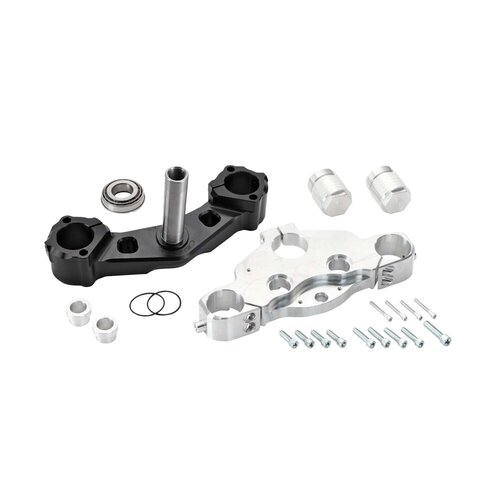 Rick's Motorcycles FL Triple Tree Kit for 26" Front Wheel Conversion with Built-In 7° Rake