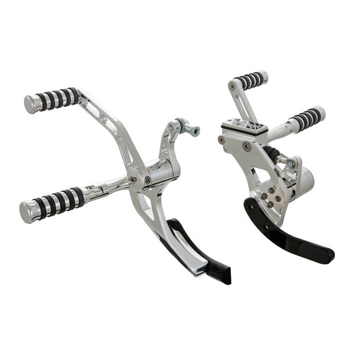 Rick's Motorcycles Kit de commandes avancées +4" O-Ring Poli Aluminium Billet