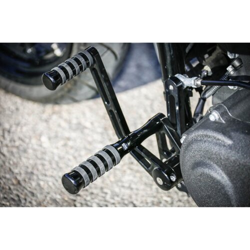 Rick's Motorcycles +2" Forward Control Kit O-Ring Style Schwarz Eloxiertes CNC-gefrästes Aluminium