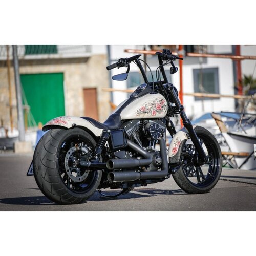 Rick's Motorcycles +2" Forward Control Kit O-Ring Style Schwarz Eloxiertes CNC-gefrästes Aluminium