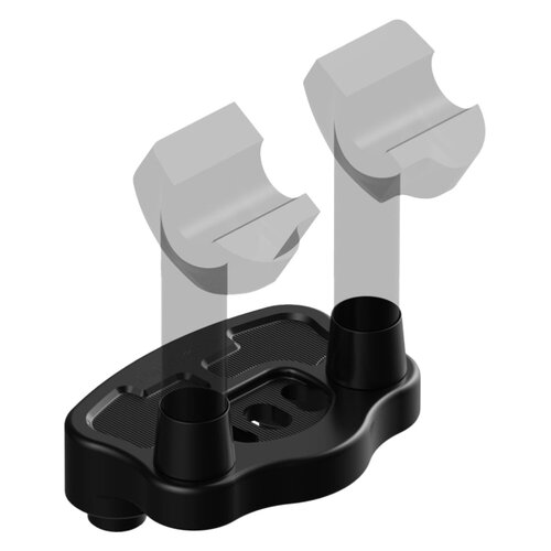 Rick's Motorcycles Clubstyle Riser-Versatzplatte 40mm - Schwarz Eloxiertes CNC Billet Aluminium für OEM Top Triple Tree & Riser