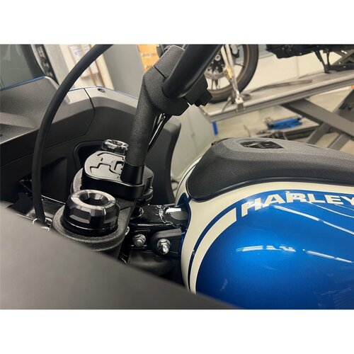 Rick's Motorcycles Clubstyle Riser Relocatieplaat 40mm - Zwart Geanodiseerd CNC Billet Aluminium voor OEM Top Triple Tree & Risers