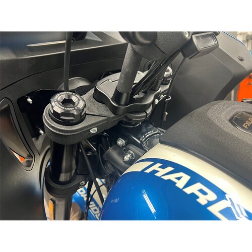 Rick's Motorcycles Clubstyle Riser-Versatzplatte 40mm - Schwarz Eloxiertes CNC Billet Aluminium für OEM Top Triple Tree & Riser