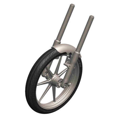 Rick's Motorcycles 23" Voorspatbord voor Fat Boy - 2 mm Lasergesneden Staal, 457 mm Lengte