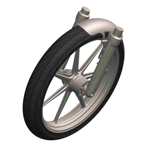 Rick's Motorcycles 23" Stalen Voorspatbord - 410 mm Lengte, 2 mm Lasergesneden, voor 130/60-23 Bandconversie