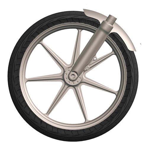 Rick's Motorcycles 23" Stahl-Vorderradkotflügel - 410 mm Länge, 2 mm lasergeschnitten, für 130/60-23 Reifenumbau
