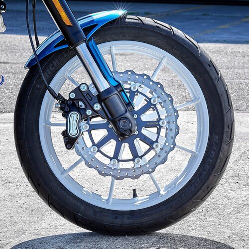 Rick's Motorcycles Garde-boue avant Low Rider 19" en acier non peint 2.5mm avec protection de fourche intégrée
