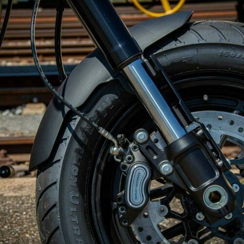 Rick's Motorcycles Voorspatbord 150/80-16 Custom Staal met geïntegreerde voorvorkbescherming