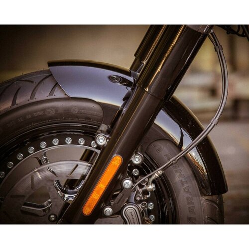 Rick's Motorcycles Garde-boue Avant Custom 16" Long 450 mm Acier Brut, Acier 2,5 mm, Montage par Boulons