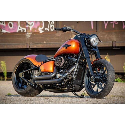 Rick's Motorcycles Softail Garde-Boue Avant Court 16" - Acier Brut 2.5mm, Longueur 350mm, Trous de Fixation Découpés au Laser