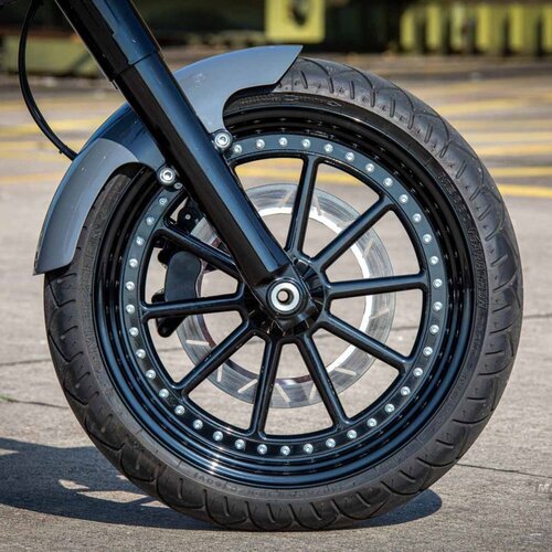 Rick's Motorcycles Long garde-boue avant 450 mm - Acier brut 2.5 mm pour modèles Softail 130/60-18"