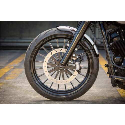 Rick's Motorcycles Softail 21" Custom Voorspatbord, Lang 450mm, Ongelakt 2.5mm Staal, 3D Lasergesneden