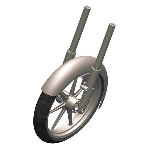 Rick's Motorcycles 21" Voorspatbord Touring "Standard" - 1075mm Diepgetrokken Staal, Boutmontage