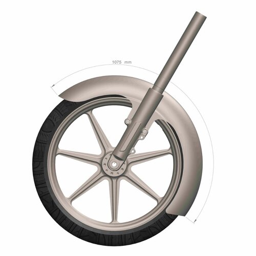 Rick's Motorcycles 21" Front Fender Touring "Standard" - 1075mm Deep-Drawn Steel, Bolt-On Installation