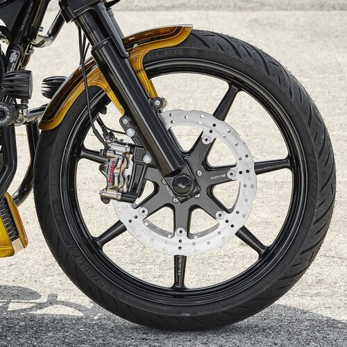 Rick's Motorcycles Garde-boue avant 21" Touring Shorty 457 mm en acier non peint pour jantes 3.50"/4.00" x 21"