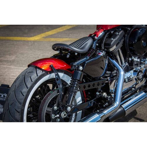 Rick's Motorcycles Kit de Conversion Selle Solo, Noir - Cache-cadre en Acier Découpé au Laser 3D avec Finition Thermolaquée, Largeur de Montage de Selle 170 mm