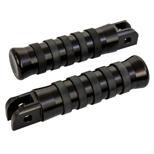 Rick's Motorcycles Repose-pieds Conducteur Style O-Ring Noir - Aluminium Usiné CNC, Remplacement OEM
