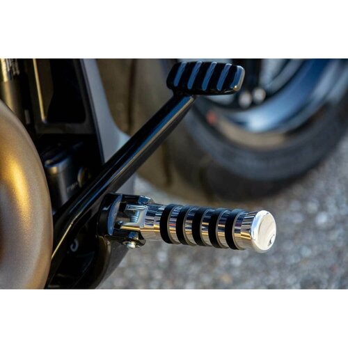 Rick's Motorcycles Polished O-Ring Style Rider Foot Pegs, CNC Machined Aluminum OEM Replacement