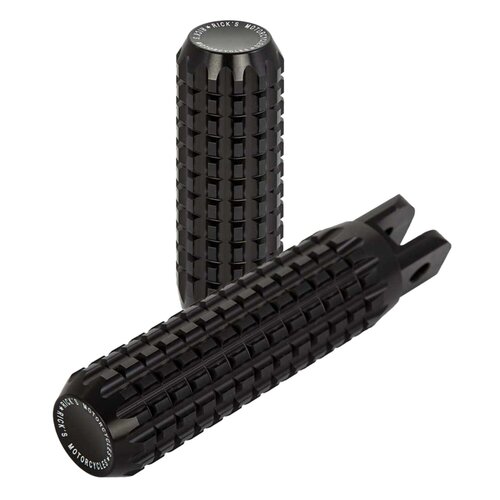 Rick's Motorcycles Repose-pieds Passager AK 4.7, Noir Anodisé, Aluminium Usiné CNC