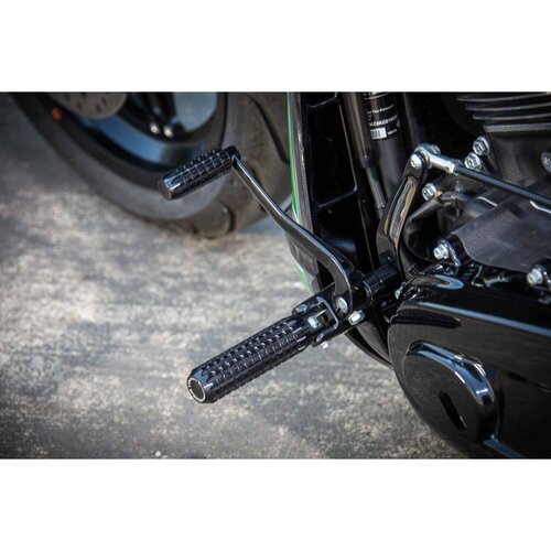 Rick's Motorcycles AK 4.7 Passenger Foot Pegs, Black Anodized, CNC Machined Aluminum