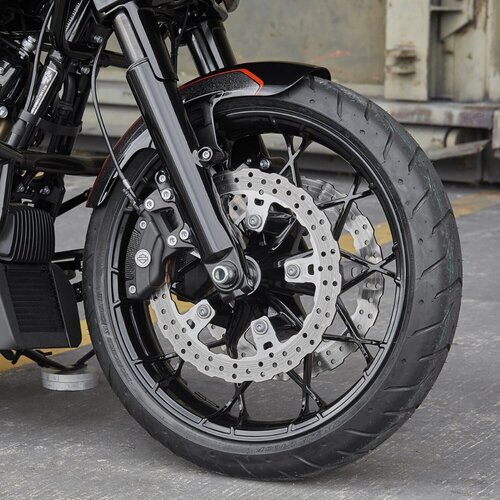 Rick's Motorcycles Disque de Frein Avant Wave 13" / 330mm, Flottant, 5 Trous, Centre Ouvert, Montage Cross-Cut pour Étriers Radiaux OEM