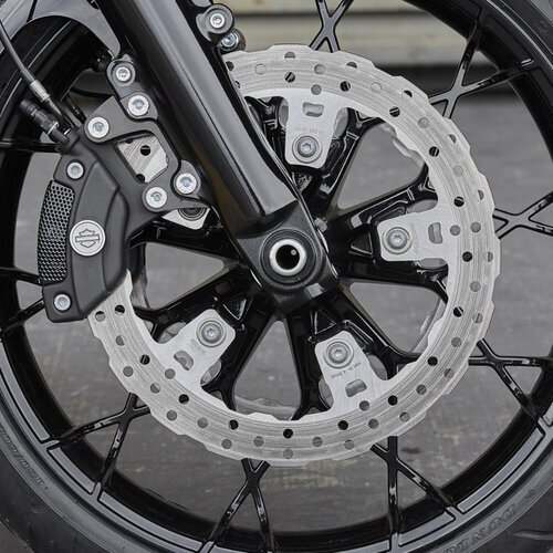 Rick's Motorcycles Front Wave Brake Disc 13" / 330mm, Floating, 5-Hole, Open Center, Cross-Cut Mount for OEM Radial Calipers