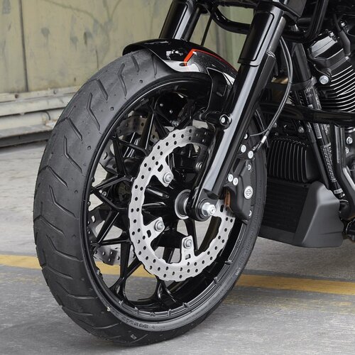 Rick's Motorcycles Disque de Frein Avant Wave 13" / 330mm, Flottant, 5 Trous, Centre Ouvert, Montage Cross-Cut pour Étriers Radiaux OEM