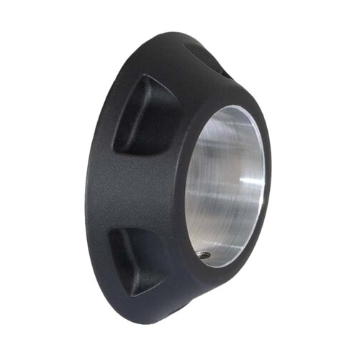 Rick's Motorcycles Front Wheel Spacer Cover, Right Side, Black - CNC Machined Aluminum, Matte Black Powder Coated Finish