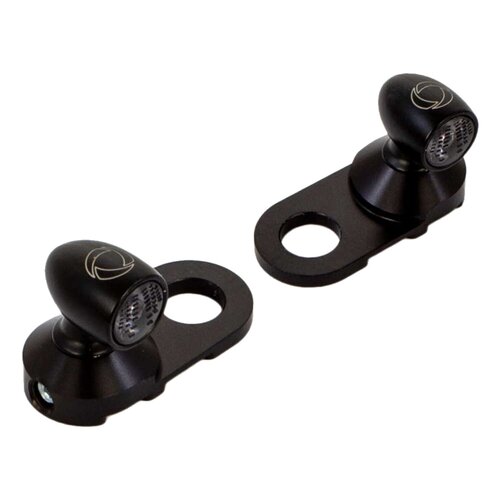 Rick's Motorcycles Blinkerhalter Vorne Für Kellermann Atto Blinker, Schwarz Eloxiertes Gefrästes Aluminium, Als Paar Verkauft