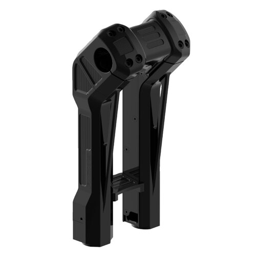 Rick's Motorcycles 10" Clubstyle Riser Kit "S" for OEM Triple Tree Cover - Black Anodized 7075 Aluminum, 32 mm Handlebars