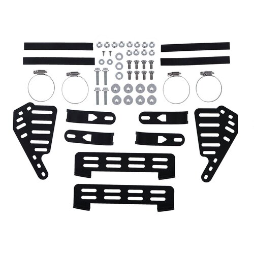 MCS Outer Batwing Fairing Kit - Fork Mounted, Unpainted Gloss Black ABS with Clear Windscreen