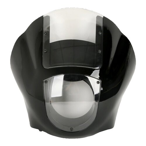MCS Kit de Carénage Avant avec Pare-brise Transparent, Gloss Black ABS Carénage Monté sur Fourche pour Tubes de Fourche de 39 mm