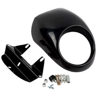 Gloss Black ABS Headlamp Fly Fairing With Mounting Bracket For 5-3/4 Inch Headlamp
