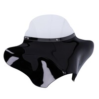 Kit de carénage Batwing extérieur - Fixation sur fourche, ABS gloss black non peint avec pare-brise transparent
