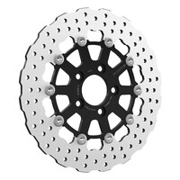 Hintere Wave-Bremsscheibe Steve Touring 11.8" / 300 mm, schwimmend, schwarzer Trägerring