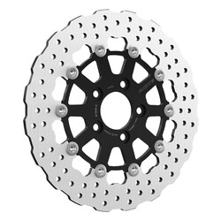 Hintere Wave-Bremsscheibe Steve Touring 11.8" / 300 mm, schwimmend, schwarzer Trägerring