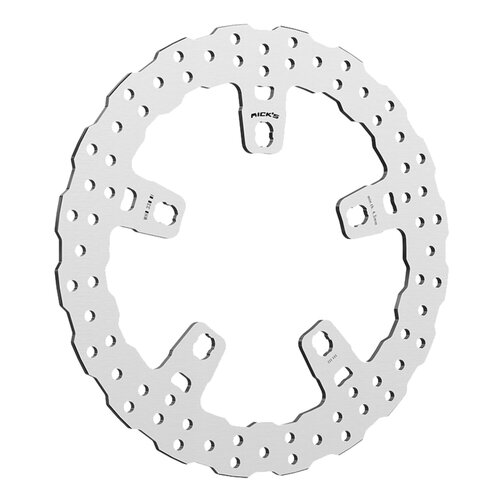 Rick's Motorcycles Front Wave Brake Disc 13" / 330mm, Floating, 5-Hole, Open Center, Cross-Cut Mount for OEM Radial Calipers