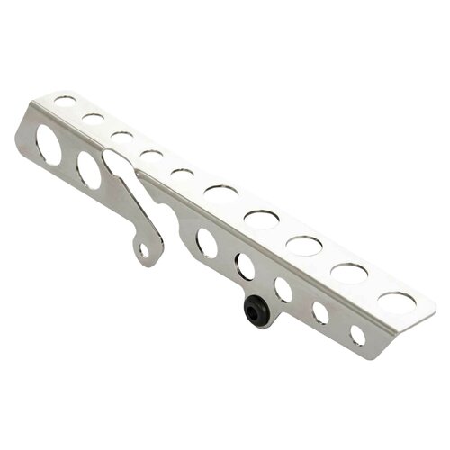 Rick's Motorcycles Belt Guard Round Holes Polished Stainless Steel with Mounting Hardware