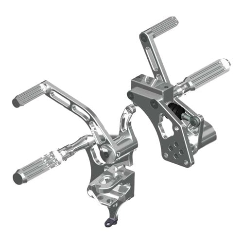 Rick's Motorcycles Kit Forward Control AK47 +4" Allongé, Aluminium Massif Poli