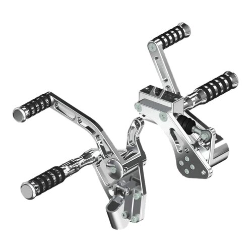 Rick's Motorcycles Forward Control Kit, O-Ring Style, +2" Extended, Polished Billet Aluminum