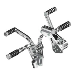 Forward Control Kit +2" Verlengd, Gepolijst Billet Aluminium, O-Ring Voetsteunen