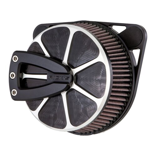Rick's Motorcycles Air Cleaner Assembly 'Good Guys' Euro 5 - CNC-Machined 7075 Billet Aluminum, Black Anodized Finish